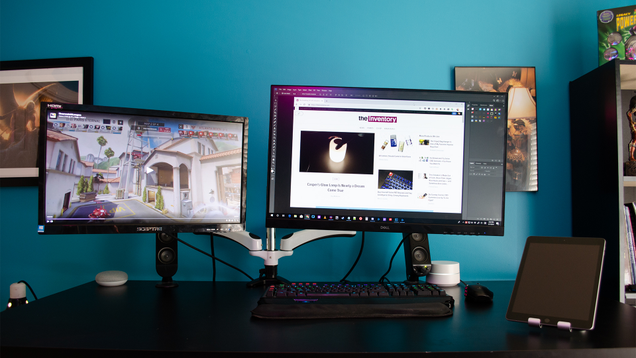 Huanuo Dual Monitor Arm | $50 | Amazon | Promo code NMLAPF6Q